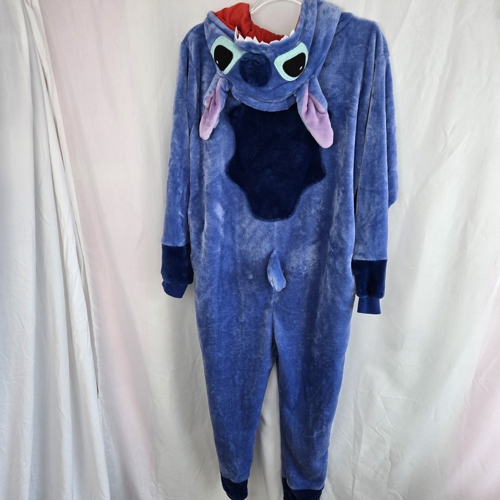 Disney Lilo & Stitch Costume Sleepwear Pajamas Plush PJs Adult Size S One Piece